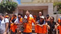 הפגנת עובדי כלל ביטוח (צילום: ניצן צבי כהן).