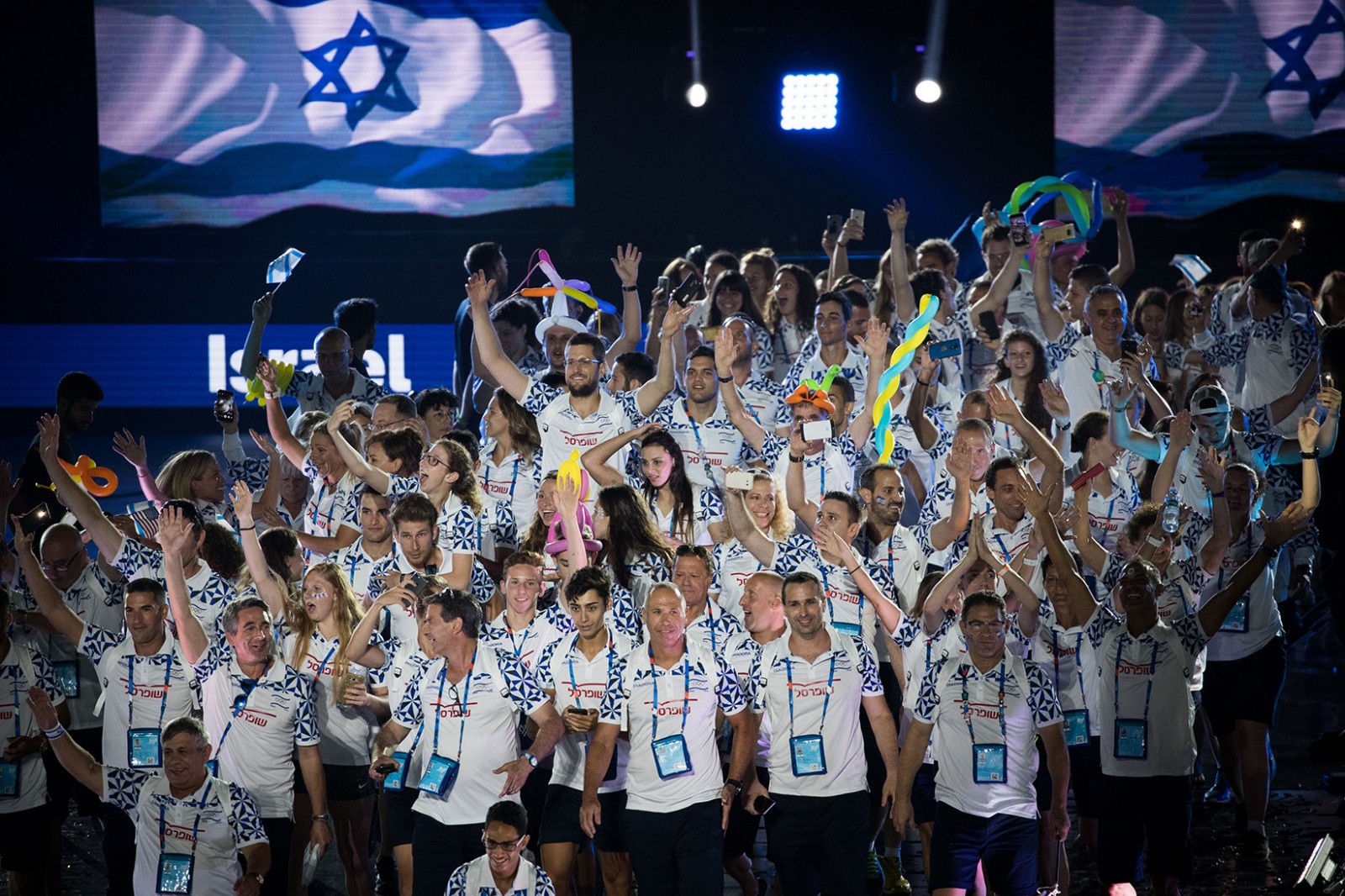 משלחת ישראל בטקס פתיחת משחקי המכביה 2017 (צילום: יונתן זינדל / פלאש 90).