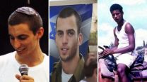 אברה מנגיסטו (מימין), אורון שאול והדר גולדין (צילום: המטה לשחרור אברה מנגיסטו ופלאש 90)