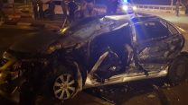 זירת התאונה ברעים (צילום: דוברות המשטרה).