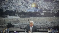יו"ר הרשות הפלסטינית אבו מאזן בנאום ברמאללה (צילום: פלאש 90)