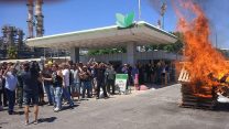 התבצרות עובדי חיפה כימיקלים דרום במפעל (צילום: באדיבות דוברות ההסתדרות).