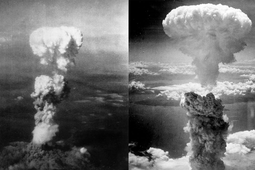הפטריות הגרעיניות לאחר ההפצות בהירושימה ונגסאקי (צילום: Binksternet/ wikimedia)