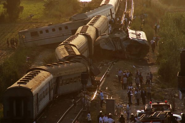תאונת הרכבת מחוץ לאכסנדריה (צילום: AP Photo/Ravy Shaker)