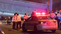 זירת קריסת הגשר בכביש 4 - צילום: עפר גדנקן - דוברות איחוד הצלה
