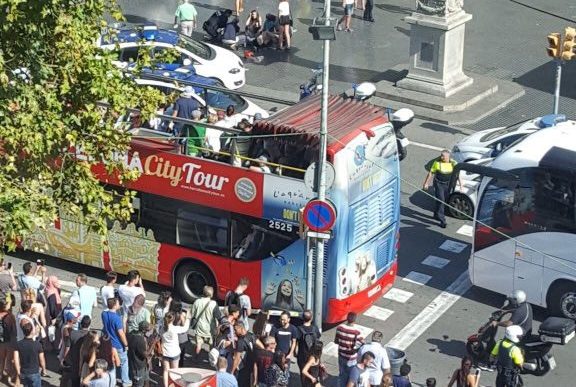 זירת פיגוע הדריסה בברצלונה (ללא קרדיט)