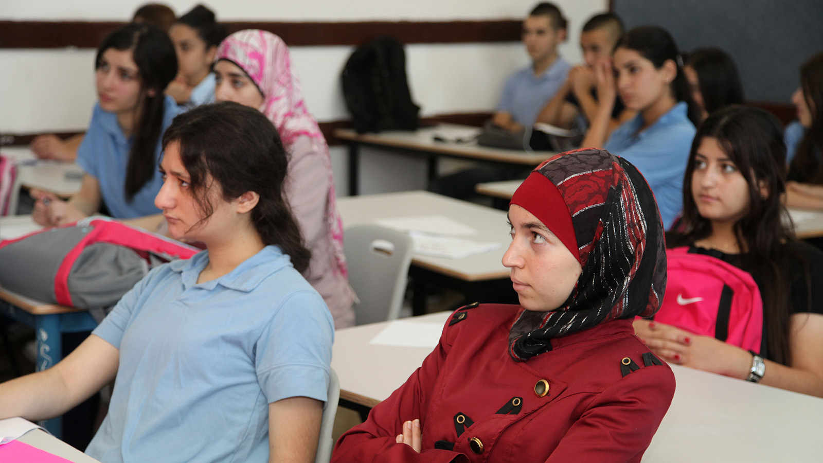 תלמידים ערבים במקיף אבו גוש, למצולמים אין קשר לכתבה (צילום: יצחק הררי / פלאש 90).