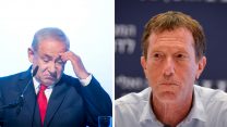 אבי שמחון ובנימין נתניהו (צילום: מרים אלסטר / יונתן סינדל / פלאש 90).