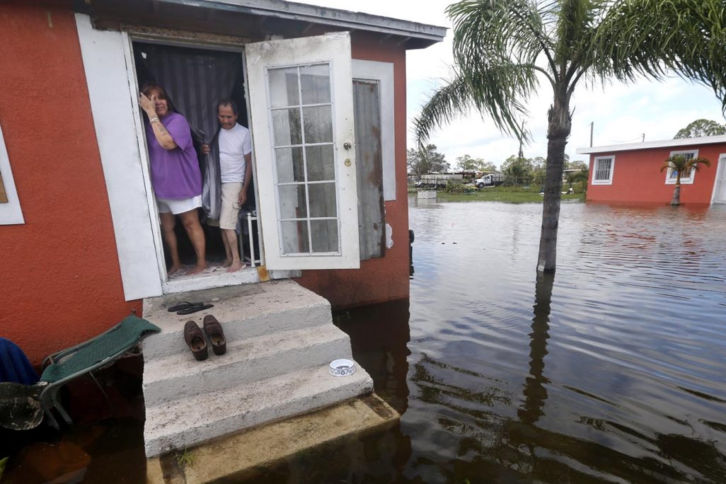 תושבי פלורידה שבים אל בתיהם ורכושם שניזוקו בהוריקן אירמה (AP Photo)