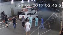 צילום מסך מסרטון האבטחה המתעד את אירוע התקיפה במיון בי"ח איכילוב