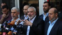 איסמעיל הנייה במסיבת עיתונאים במעבר רפיח לאחר ששב מסבב שיחות פיוס עם פת"ח במצרים. 19 בספטמבר (צילום: עבד ראחים כאתיב/ פלאש 90)