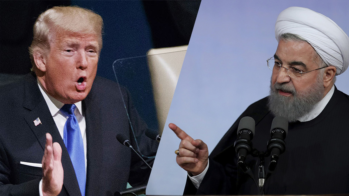 ראש ממשלת איראן, חסן רוחאני; נשיא ארה״ב, דונלד טראמפ (צילום: AP).