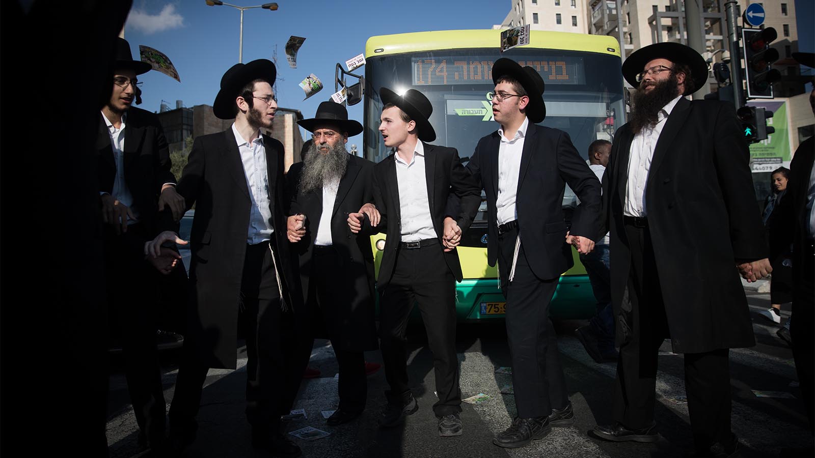 הפגנות חרדים בירושלים (צילום: יונתן זינדל \ פלאש90)
