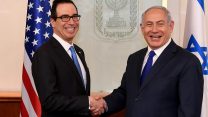 רה"מ נתניהו ושר האוצר האמריקאי סטיב מנוצ'ין 26 באוקטובר 2017. (צילום: מטי שטרן/ שגרירות ארה"ב בתל אביב)