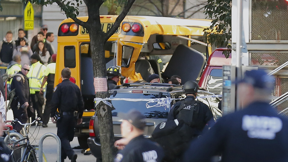 זירת הירי במנהטן, ניו-יורק (צילום: AP Photo/Bebeto Matthews).