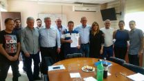 חתימת הסכם קיבוצי בפארק עתידים תל אביב (צילום: ניצן צבי כהן)