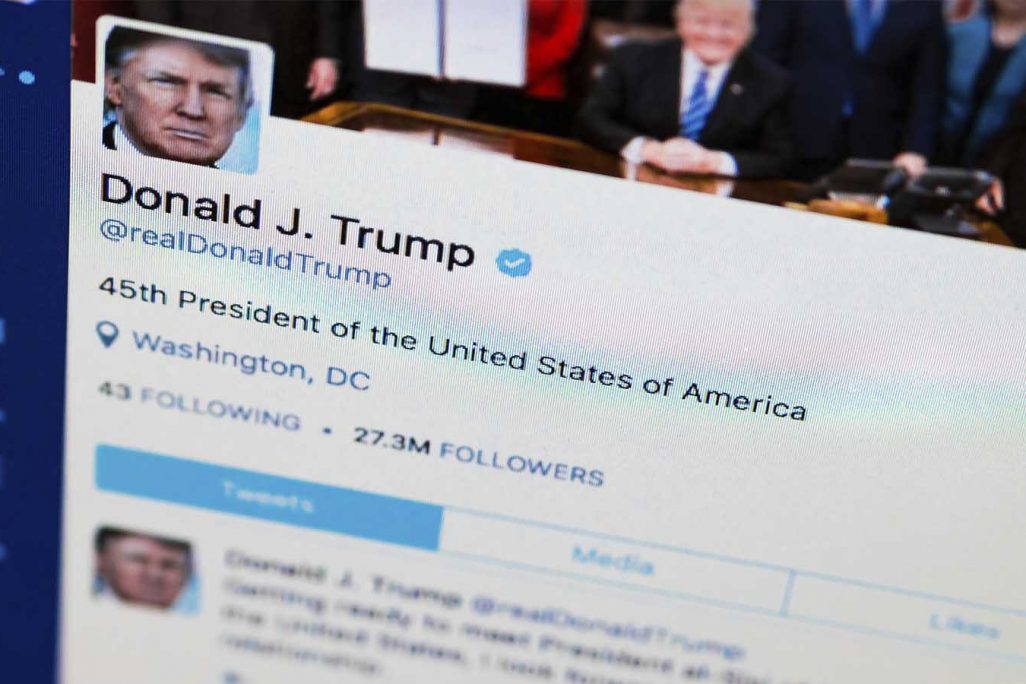 חשבון הטוויטר של טראמפ (צילום: AP Photo/J. David Ake)
