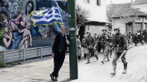כיבוש יוון על ידי גרמניה במלחמת העולם השנייה, ומפגין נגד הסכם החילוץ של יוון ב-2016 (צילום: AP  Photo)