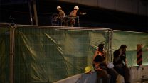 פועלים באתר בניה של הרכבת הקלה בתל אביב. למצולמים אין קשר לידיעה (צילום ארכיון: תומר נויברג  פלאש90)