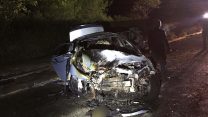 תאונת הדרכים באזור התעשיה בכרמיאל (צילום: דוברת המשטרה)