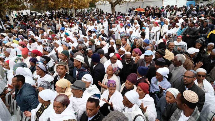 תפילת חג הסגד בירושלים, נובמבר 2016 (צילום: יניב נדב / פלאש90).