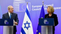 ראש הממשלה נתניהו נפגש עם שרת החוץ של האיחוד האירופי פדריקה מוגריני במטה המועצה האירופית בבריסל, בלגיה. 11.12.17 (צילום: אבי אוחיון/ לע"מ)