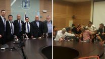 סדרני הכנסת מתמודדים בגבורה עם האלימות בוועדה, ומקבלים הוקרה מחברי הכנסת (צילום: טל כרמון I דוברות הכנסת – יצחק הררי.)