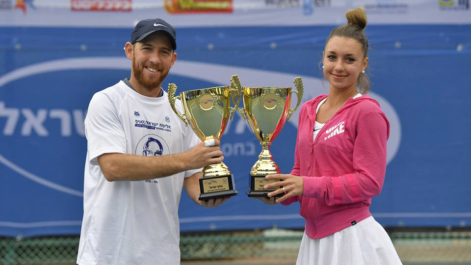 ולדה אקשיברובה ודודי סלע (צילום: באדיבות איגוד הטניס בישראל)