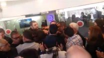 אלימות בהפגנת עובדי ECI באתר החברה המרכזי בפתח תקווה (צילום: ועד העובדים)