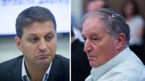 רן ארז, יו"ר ארגון המורים (מימין) וחיים ביבס, יו"ר המרכז לשלטון המקומי (צילומים: פלאש90)