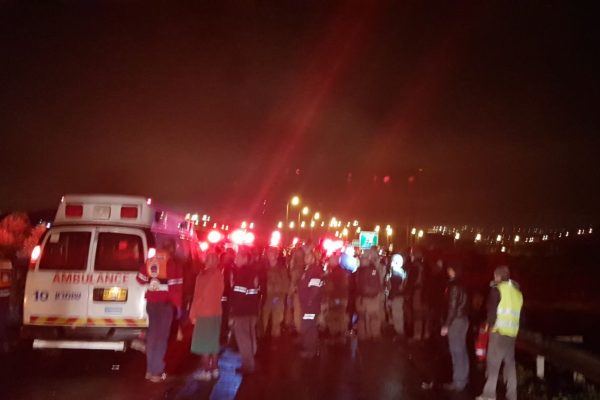 תאונת הדרכים הקטלנית בשומרון, 23 בינואר 2018 (צילום: דוברות המשטרה)