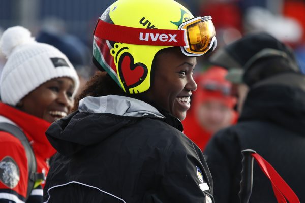 סברינה סימדר, גולשת הסקי של נבחרת קניה באולימפיאדת החורף (צילום: AP Photo/Giovanni Auletta)