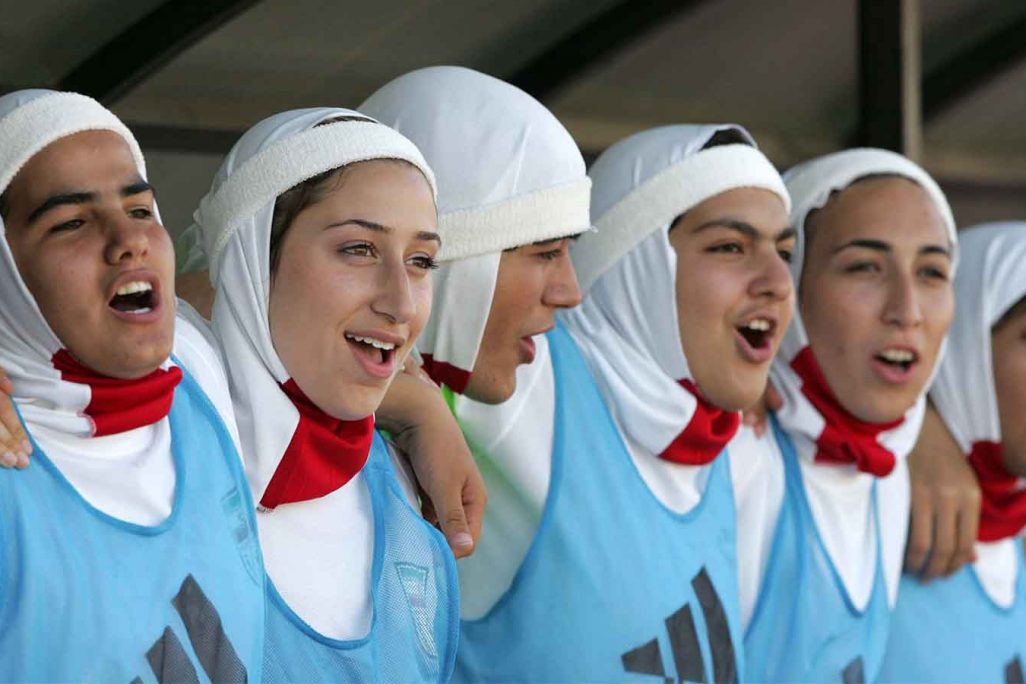 שחקניות כדורגל איראניות. למצולמות אין קשר לכתבה (AP Photo/Mohammad abu Ghosh)