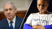 אגרנש מנגיסטו אימא של  אברה מנגיסטו בעצרת לציון 3 שנים בשבי ורה"מ נתניהו(צילום: שחר מילגרום ויואב ארי דודקביץ/ פלאש90)