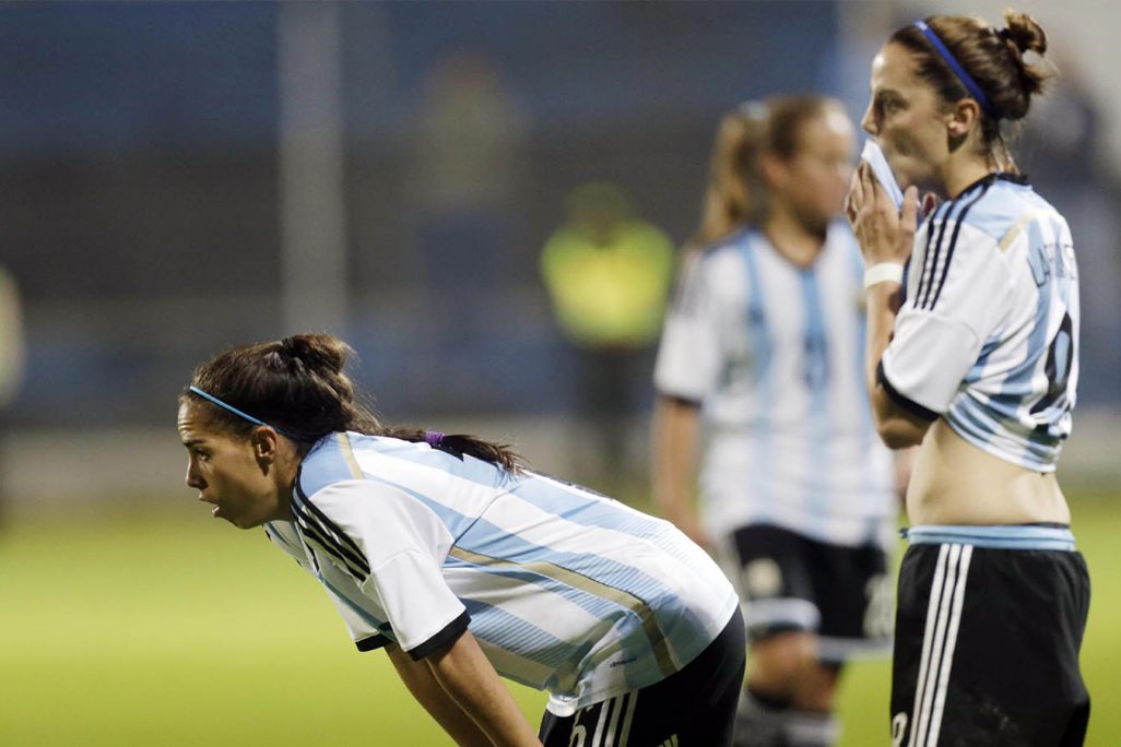 שחקניות נבחרת הנשים של ארגנטינה ארכיון (AP Photo/Dolores Ochoa)