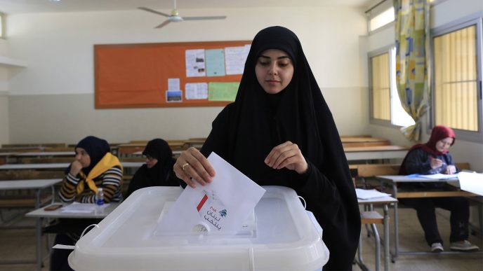 בחירות בלבנון, 6 במאי 2018 (AP Photo/Hassan Ammar)