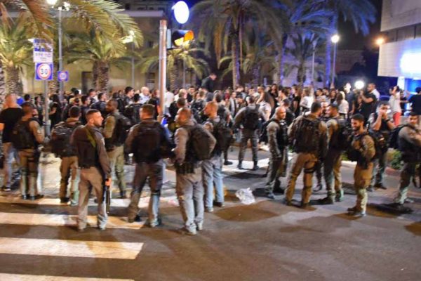 ההפגנה בחיפהבשישי 18 במאי 2018  (דוברות המשטרה)