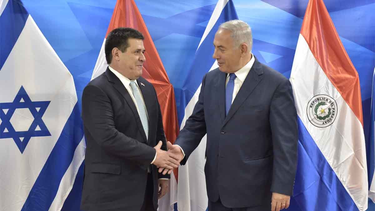 ראש הממשלה נפגש עם נשיא פרגוואי Mr. Horacio Manuel Cartes Jara לקראת פתיחת השגרירות של מדינתו בירושלים. (שלומי אמסלם דוברות משרד החוץ)