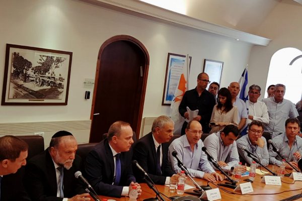 מסיבת העיתונאים בעניין הרפורמה בחברת החשמל (צילום: דוברות ההסתדרות)
