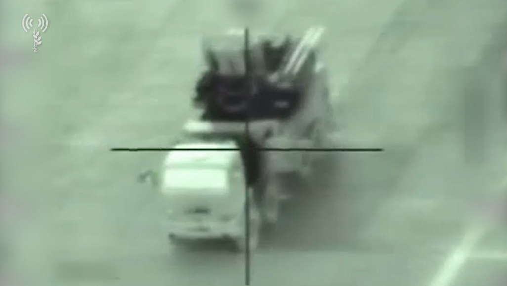 תקיפת סוללת SA22 סורית לאחר שניסתה לירות לעבר מטוסי קרב של חיל האוויר (צילום מסך מתוך סרטון דובר צה"ל)