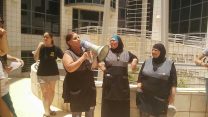 הפגנה להעסקה ישירה באוניברסיטת תל אביב (באדיבות שקד הרן)