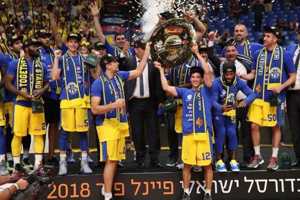 מכבי ת"א זוכה באליפות המדינה בכדורסל גברים (באדיבות איגוד הכדורסל בישראל)