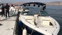 סירת המנוע שהייתה מעורבת בתאונה הקטלנית בכנרת (קרדיט: דוברות המשטרה)