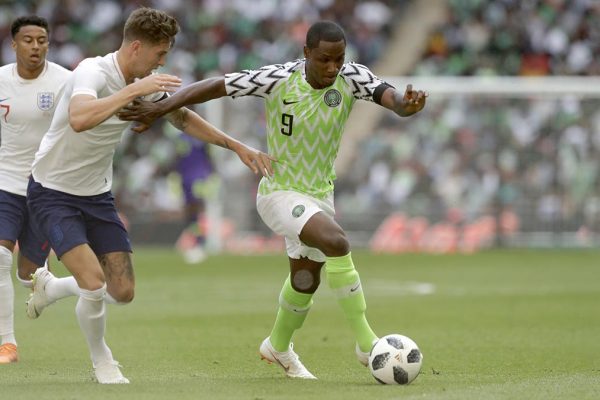 שחקן נבחרת ניגריה אודיאון איגהאלו (מימין) (AP Photo/Matt Dunham)