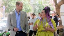 הנסיך וויליאם וזוכת אירוויזיון 2018 נטע ברזילי בשדרות רוטשליד, תל-אביב. 27 ליוני 2018 (צילום: ישראל סלם / פול).