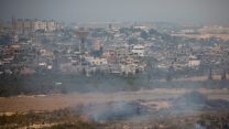 שריפה שהוצתה על ידי מעפיפוני תבערה בסמוך לרצועת עזה, 8 ליוני 2018 (יונתן זינדל / פלאש 90)