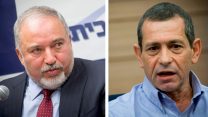 ראש השב"כ נדב ארגנן ואביגדור ליברמן (יונתן זינדל / מרים אלסטר / פלאש90)