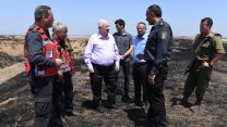 במלאות ארבע שנים לצוק איתן סייר נשיא המדינה בעוטף עזה ונפגש עם לוחמי האש הפרוסים באזור,8 ביולי 2018 (מארק ניימן/ לע"מ)