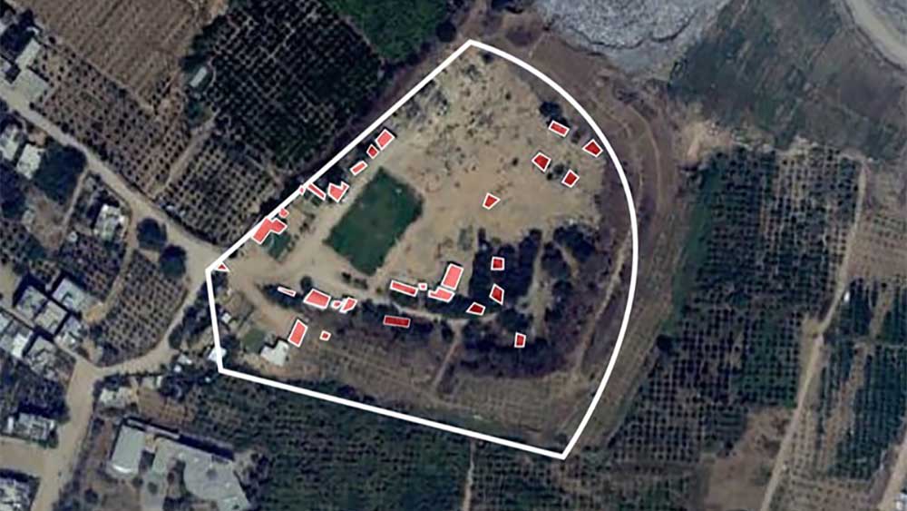 תצלום אוויר של מפקדת גדוד חמאס בבית להיא (דובר צה&quot;ל)