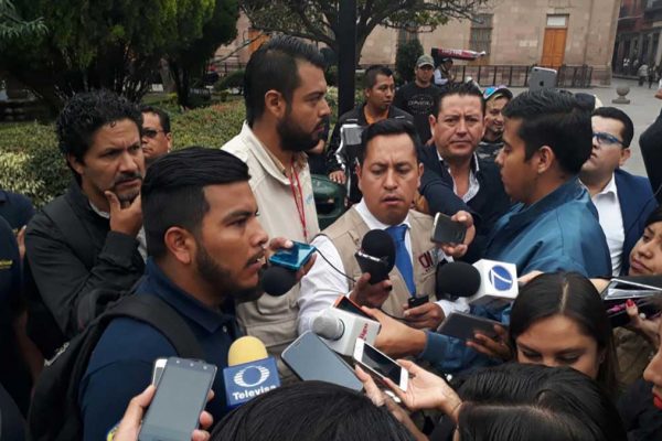 עובדי מפעל 'Goodyear' במקסיקו מפגינים נגד גל פיטורים שהוכרז ב-9 ביולי 2018 (IndustriALL)